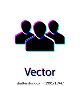 Black Users group icon isolated on white background. Group of people icon. Business avatar symbol - users profile icon. Vector Illustration
