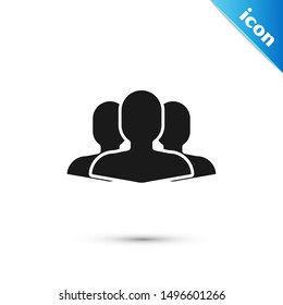 Black Users group icon isolated on white background. Group of people icon. Business avatar symbol users profile icon.  Vector Illustration