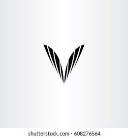 black v letter symbol vector clip art text