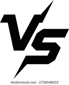 Black V S letters with sharp edges on white background contrast
