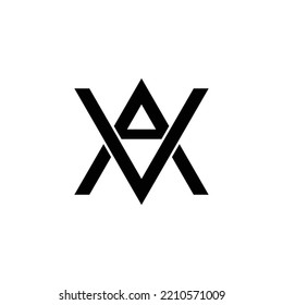 Diseño de vectores con logotipo VA negro