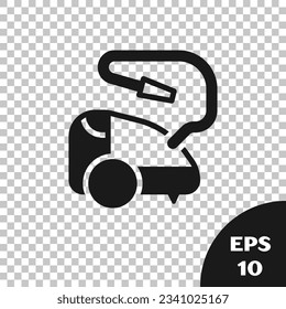 Black Vacuum cleaner icon isolated on transparent background.  Vector