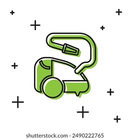 Black Vacuum cleaner icon isolated on white background.  Vector