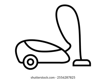 Black vacuum cleaner icon on white background