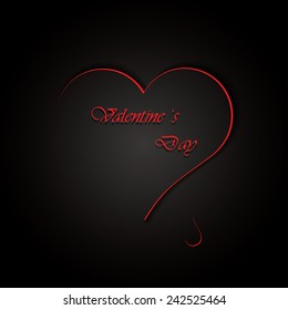 Black Valentine`s day background .Vector