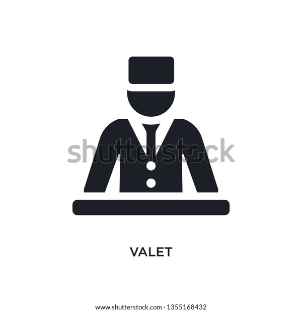 black valet isolated vector icon. simple element
illustration from hotel and restaurant concept vector icons. valet
editable logo symbol design on white background. can be use for web
and mobile