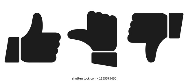 Black valuation thumbs sign - stock vector