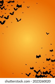 Schwarzer Vampirurrausch, Vektororfarben, Hintergrund. Fledermäuse fliegen Rahmen. Party Monster Banner. Schattenvorlage.