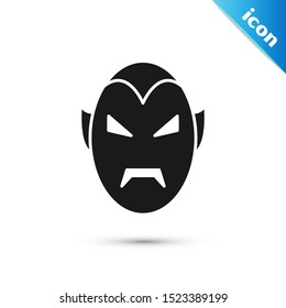 Black Vampire icon isolated on white background. Happy Halloween party.  Vector Illustration