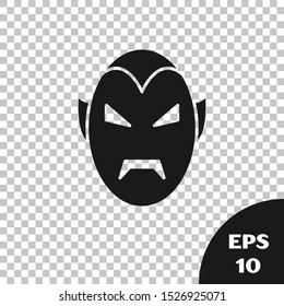 Black Vampire icon isolated on transparent background. Happy Halloween party.  Vector Illustration