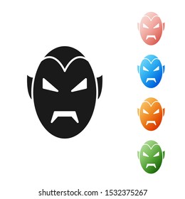 Black Vampire icon isolated on white background. Happy Halloween party. Set icons colorful. Vector Illustration