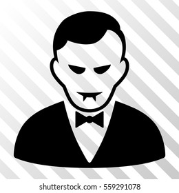 Black Vampire interface toolbar pictogram. Vector pictogram style is a flat symbol on diagonally hatched transparent background.