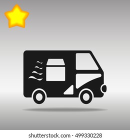black van fast delivery Icon button logo symbol concept high quality on the gray background
