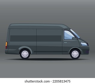 Black Van Mockup Scene Icon