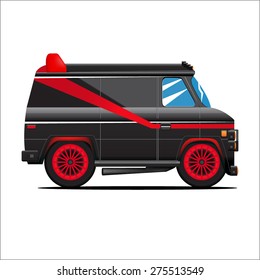 Black Van On white