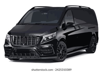 black van vacation tourism tour route trip modern isolated 3d white modern mini bus suv car art design template vector luxury vip first V class travel sprinter render fast ford trip