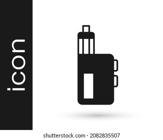 Black Vape mod device icon isolated on white background. Vape smoking tool. Vaporizer Device.  Vector