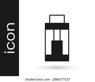 Black Vape mod device icon isolated on white background. Vape smoking tool. Vaporizer Device.  Vector