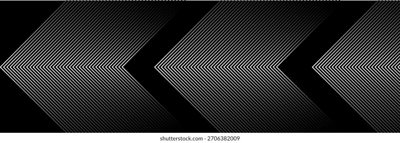 Vector negro Tecnología 3D Resplandor futurista con Formas de línea Anuncio moderno abstracto línea blanca moderna