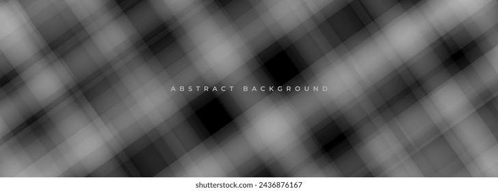 Black vector abstract background with gray transparent modern diagonal geometric square shapes. Futuristic elegant dark corporate concept banner design. Vector illustration