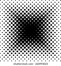 Black vector abstract background with halftone effect