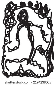 black vector abstract doodle. vector illustration.