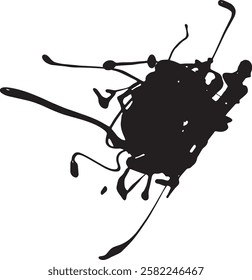 Black vector abstract ink spots picture