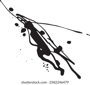 Black vector abstract ink spots picture