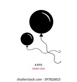Black Vector Air Balloon Isolated On White Background For Web Design