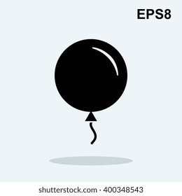 Black vector air balloon isolated on white background. Simple balloon icon for web, advertising, design