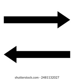 Black vector arrow icon Vector illustration design. Right direction and left direction arrow icon. eps file 115.