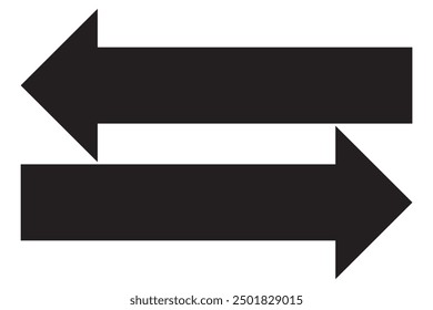 Black vector arrow icon Vector illustration design. Right direction and left direction arrow icon. eps file
