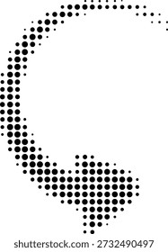 Black vector arrow icons. Cursor. Arrows sign. Modern Simple Arrows. Arrow Icon halftone made of dots on white background. Transparent background