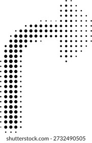 Ícones de seta vetorial preto. Cursor. Sinal de setas. Setas Simples Modernas. Seta Ícone meio tom feito de pontos no fundo branco. Fundo transparente