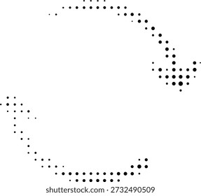 Iconos de flecha de Vector negro. Cursor. Signo de flechas. Flechas simples modernas. Icono de flecha medio tono hecho de puntos sobre fondo blanco. Fondo transparente