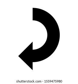 Black vector arrow isolated on white background.