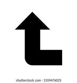 Black vector arrow isolated on white background.