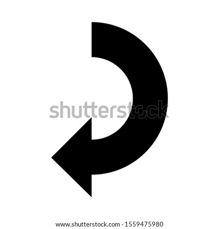 Black vector arrow isolated on white background.