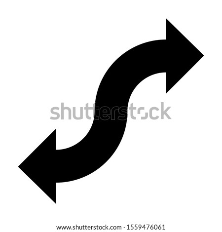 Black vector arrow isolated on white background.