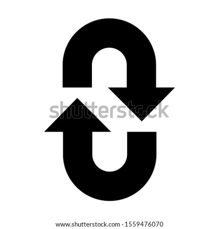 Black vector arrow isolated on white background.