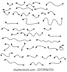  Black vector arrows collection. Arrow. Arrow icon. Modern simple arrows. Collection of different for web design or interface. Direction symbols - vector. arrow set, collection.