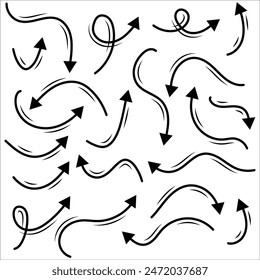 Black vector arrows collection. Arrow. Cursor. Arrow vector icon. Modern simple arrows. Collection different Arrows on flat style for web design or interface.