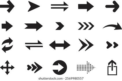 Black vector arrows collection. Arrow. Cursor. Arrow vector icon. 