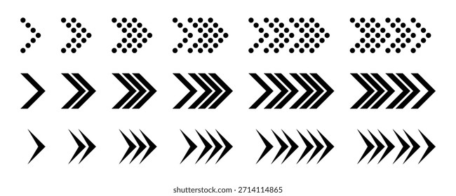 conjunto de ícones de cursor com setas de vetor pretas