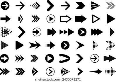 Black vector arrows, pack, arrow icon, arrow, pointer, cursor