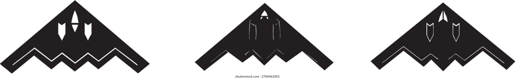 Ilustración de silueta de bombardero B-2 de Vector negro

