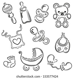 Black vector baby set