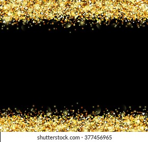 black vector background  with gold frame 