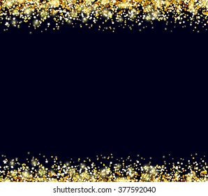 black vector background  with gold frame