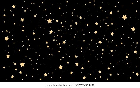 Black vector background with gold stars illustration